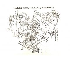 Cylinder Block & Flywheel - Y380 Engine