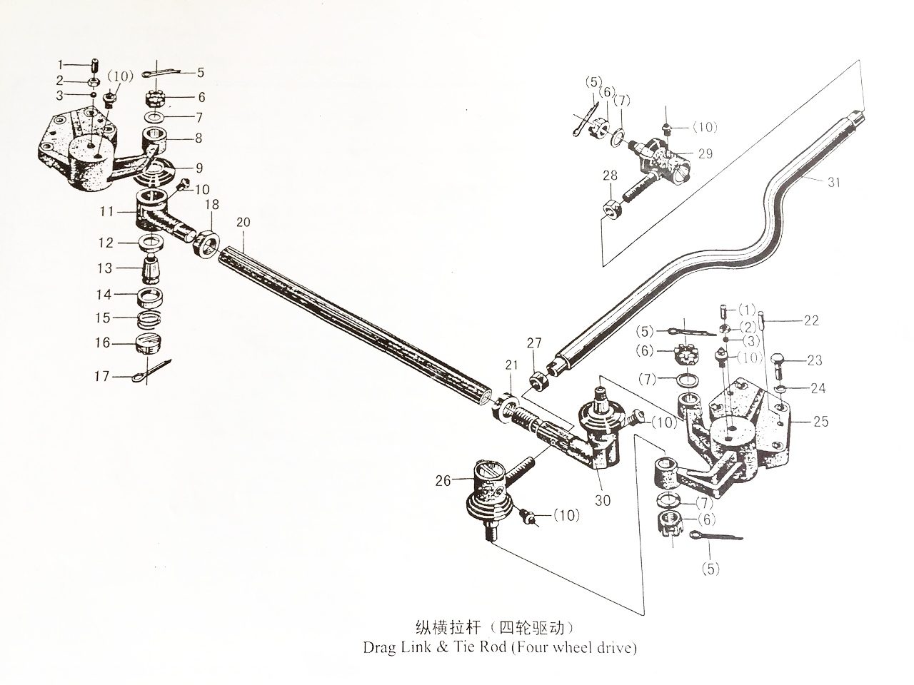 Drag Link & Tie Rod (4 WD) - 30-35HP Tractors