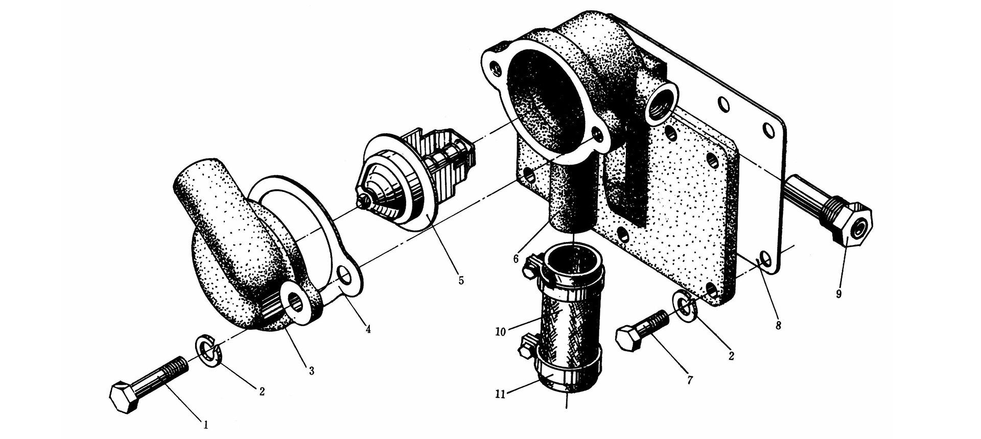 Thermostat & Cover Body - TY290 Engine